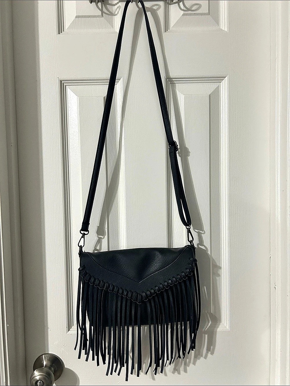 Black Fringe Crossbody Bag Like New